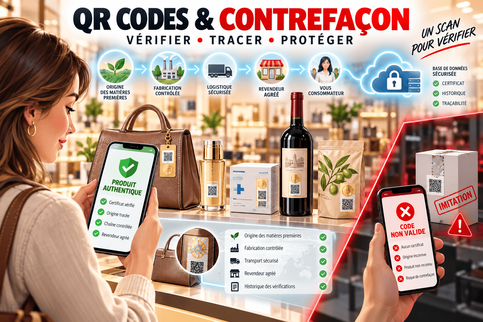 QR codes pour vérifier l’authenticité